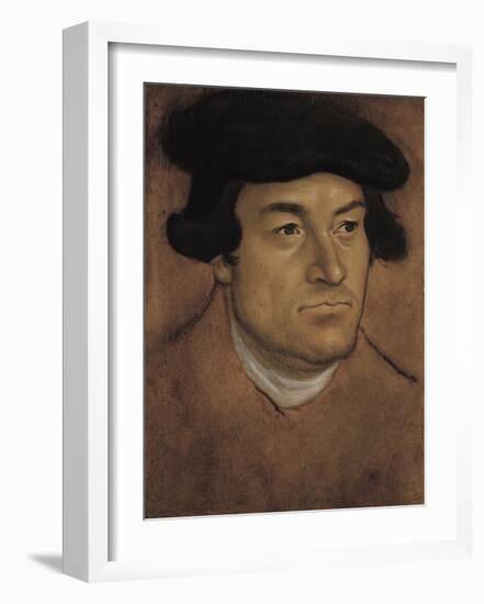 Portrait of a Man in a Black Cap-Lucas Cranach the Elder-Framed Premium Giclee Print