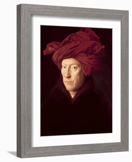 Portrait of a Man in a Turban-Jan van Eyck-Framed Giclee Print