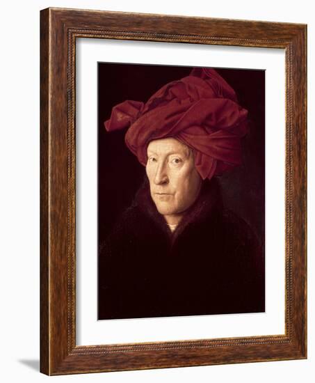 Portrait of a Man in a Turban-Jan van Eyck-Framed Giclee Print