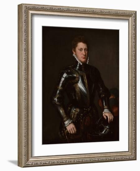 Portrait of a Man in Armour, 1558 (Oil on Canvas)-Anthonis van Dashorst (c 1519-1576/77) (circl-Framed Giclee Print