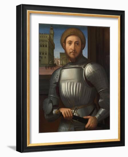 Portrait of a Man in Armour, C. 1510-Francesco Granacci-Framed Giclee Print