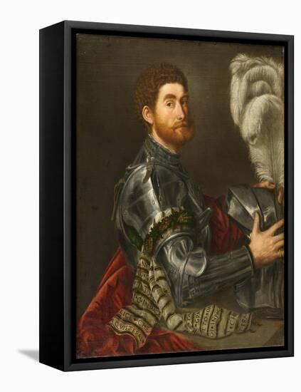 Portrait of a Man in Armour, c.1535-1540-Paris Bordone-Framed Premier Image Canvas