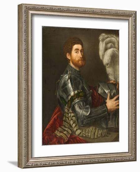 Portrait of a Man in Armour, c.1535-1540-Paris Bordone-Framed Giclee Print