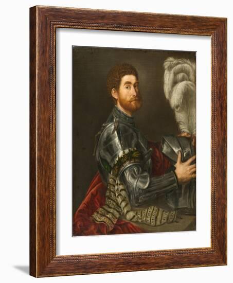 Portrait of a Man in Armour, c.1535-1540-Paris Bordone-Framed Giclee Print