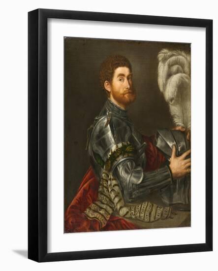 Portrait of a Man in Armour, c.1535-1540-Paris Bordone-Framed Giclee Print