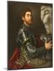 Portrait of a Man in Armour, c.1535-1540-Paris Bordone-Mounted Giclee Print