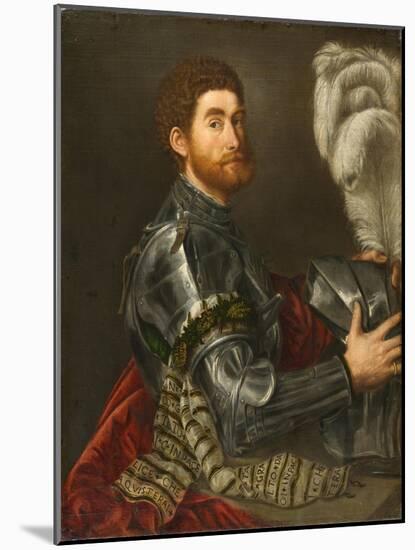 Portrait of a Man in Armour, c.1535-1540-Paris Bordone-Mounted Giclee Print