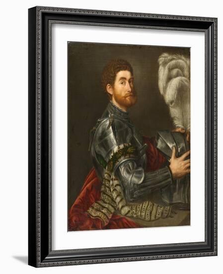 Portrait of a Man in Armour, c.1535-1540-Paris Bordone-Framed Giclee Print