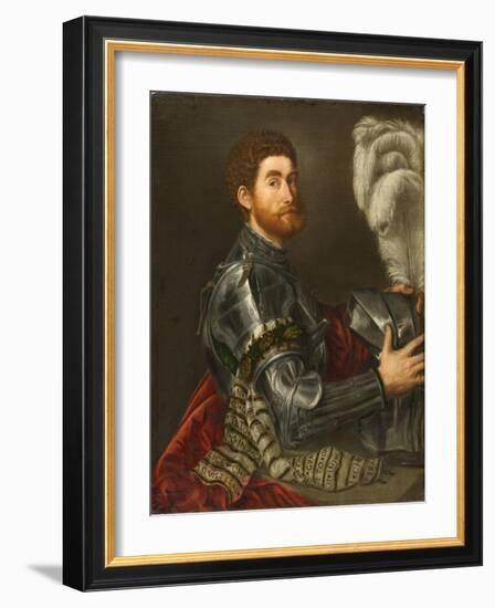 Portrait of a Man in Armour, c.1535-1540-Paris Bordone-Framed Giclee Print