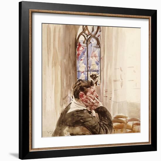 Portrait of a Man in Church, 1900-Giovanni Boldini-Framed Giclee Print