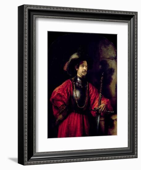 Portrait of a Man in Military Costume, 1650-Rembrandt van Rijn-Framed Giclee Print