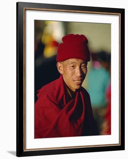 Portrait of a Man in Red, Lhasa, Tibet, China, Asia-Gavin Hellier-Framed Photographic Print