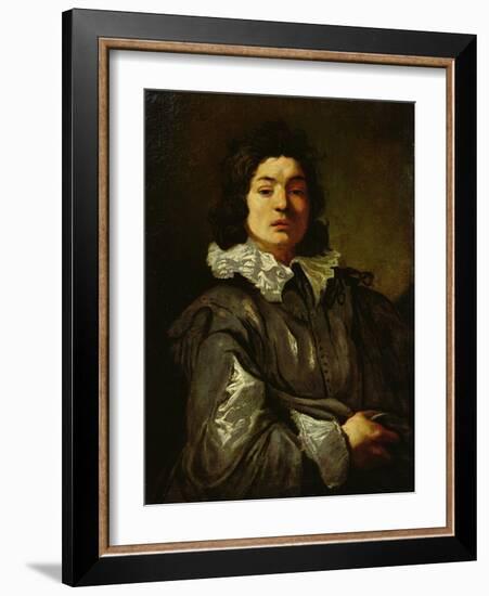 Portrait of a Man (Oil on Canvas)-Claude Vignon-Framed Giclee Print