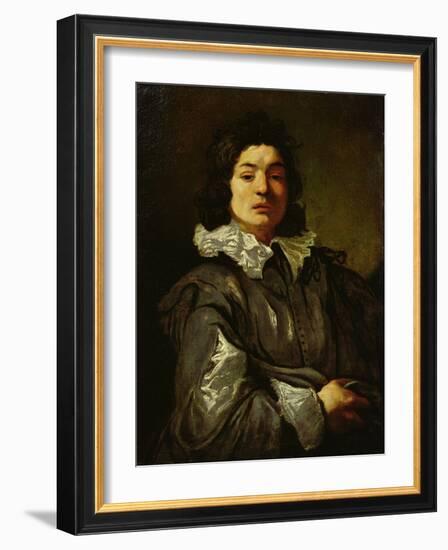 Portrait of a Man (Oil on Canvas)-Claude Vignon-Framed Giclee Print
