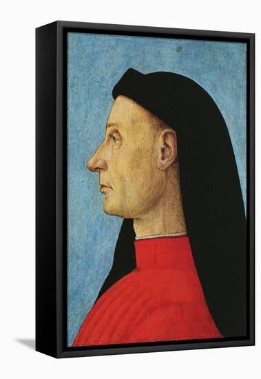 Portrait of a Man (Oil on Panel)-Gentile Bellini-Framed Premier Image Canvas