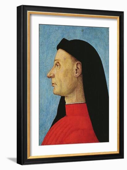 Portrait of a Man (Oil on Panel)-Gentile Bellini-Framed Giclee Print