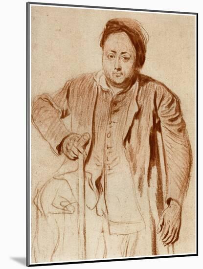 Portrait of a Man on Crutches, C1710-Jean-Antoine Watteau-Mounted Giclee Print