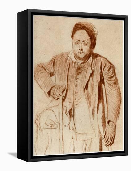 Portrait of a Man on Crutches, C1710-Jean-Antoine Watteau-Framed Premier Image Canvas