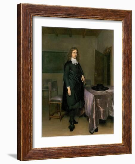 Portrait of a Man Par Gerard Ter Borch (Terburg), the Younger (1617-1681), - Oil on Canvas - Tirole-Gerard Terborch-Framed Giclee Print