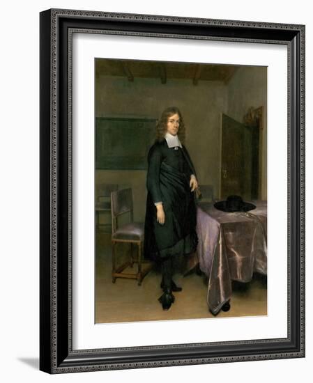 Portrait of a Man Par Gerard Ter Borch (Terburg), the Younger (1617-1681), - Oil on Canvas - Tirole-Gerard Terborch-Framed Giclee Print