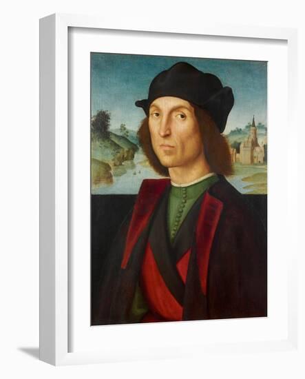 Portrait of a Man Par Raphael (1483-1520), Ca 1502-1504 - Oil on Wood, 47,5X37,2 - Liechtenstein Mu-Raphael (1483-1520)-Framed Giclee Print