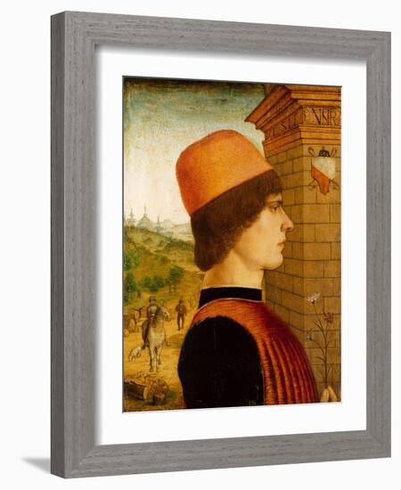 Portrait of a Man, possibly Matteo di Sebastiano di Bernardino Gozzadini, c.1494-Italian School-Framed Giclee Print