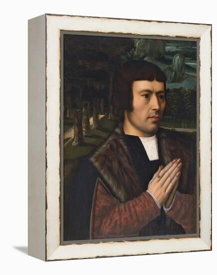 Portrait of a Man Praying-Ambrosius Benson-Framed Premier Image Canvas