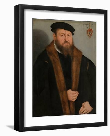 Portrait of a Man Rich Man Dressed in Fur, 1557 (Oil on Wood)-Lucas the Elder Cranach-Framed Giclee Print