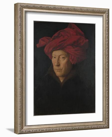 Portrait of a Man (Self Portrai), 1433-Jan van Eyck-Framed Giclee Print