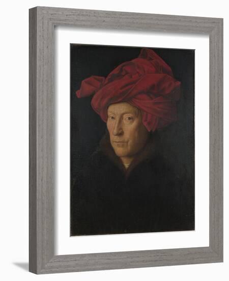 Portrait of a Man (Self Portrai), 1433-Jan van Eyck-Framed Giclee Print