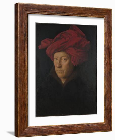 Portrait of a Man (Self Portrai), 1433-Jan van Eyck-Framed Giclee Print