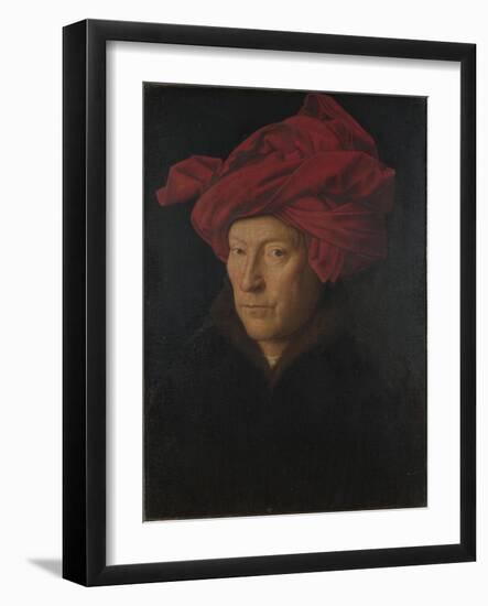 Portrait of a Man (Self Portrai), 1433-Jan van Eyck-Framed Giclee Print