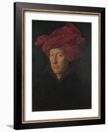 Portrait of a Man (Self Portrai), 1433-Jan van Eyck-Framed Giclee Print