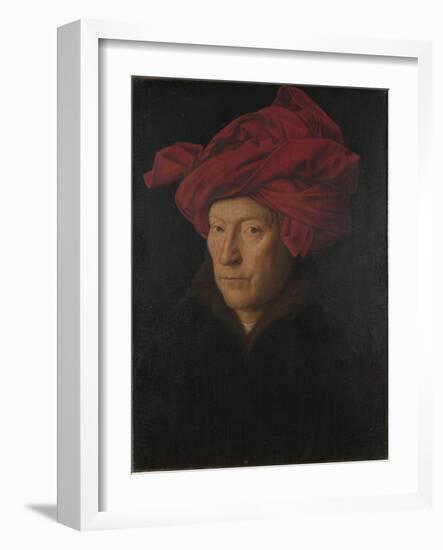 Portrait of a Man (Self Portrai), 1433-Jan van Eyck-Framed Giclee Print