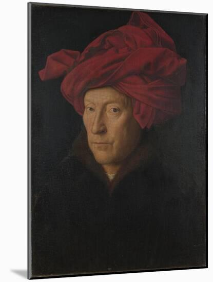 Portrait of a Man (Self Portrai), 1433-Jan van Eyck-Mounted Giclee Print