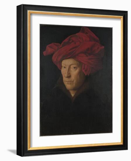 Portrait of a Man (Self Portrai), 1433-Jan van Eyck-Framed Giclee Print