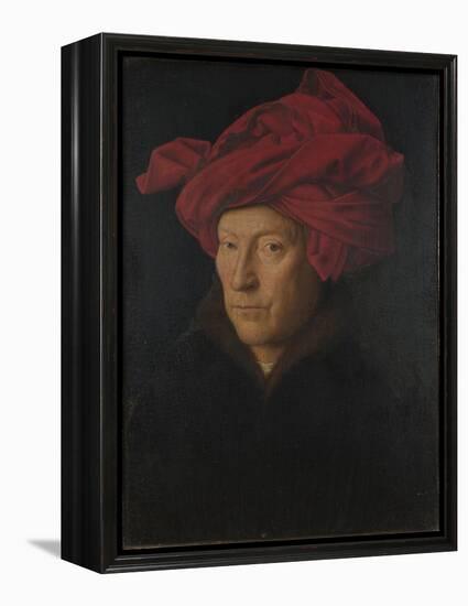 Portrait of a Man (Self Portrai), 1433-Jan van Eyck-Framed Premier Image Canvas