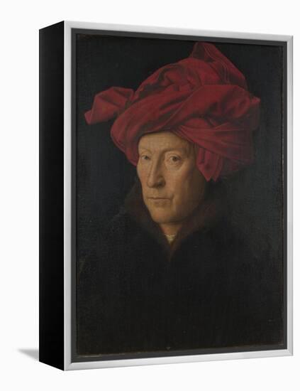 Portrait of a Man (Self Portrai), 1433-Jan van Eyck-Framed Premier Image Canvas