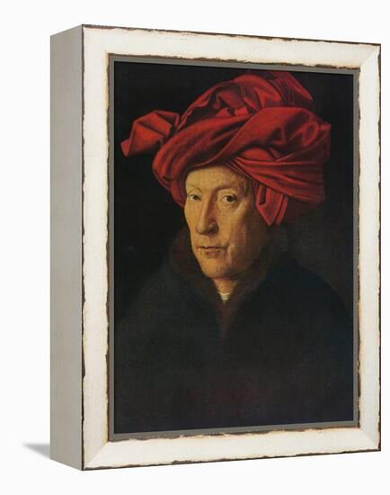 'Portrait of a Man (Self Portrait?)', 1433-Jan Van Eyck-Framed Premier Image Canvas