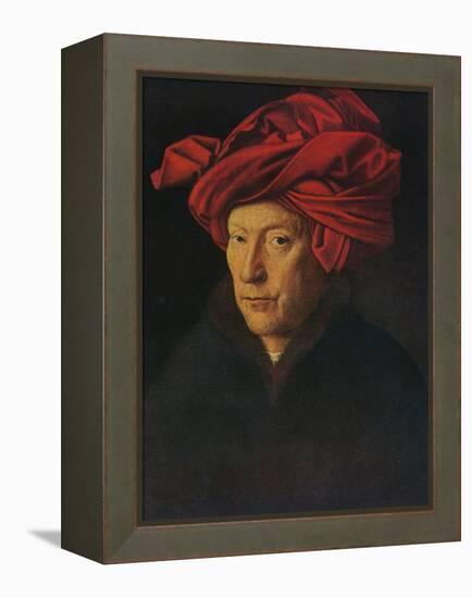 'Portrait of a Man (Self Portrait?)', 1433-Jan Van Eyck-Framed Premier Image Canvas