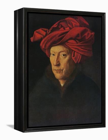 'Portrait of a Man (Self Portrait?)', 1433-Jan Van Eyck-Framed Premier Image Canvas