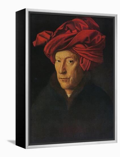 'Portrait of a Man (Self Portrait?)', 1433-Jan Van Eyck-Framed Premier Image Canvas