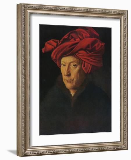 'Portrait of a Man (Self Portrait?)', 1433-Jan Van Eyck-Framed Giclee Print