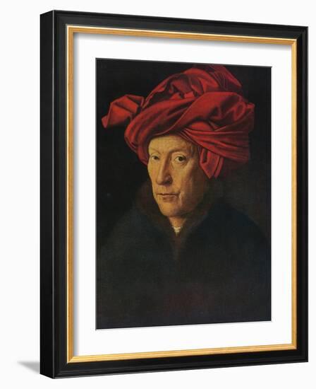 'Portrait of a Man (Self Portrait?)', 1433-Jan Van Eyck-Framed Giclee Print