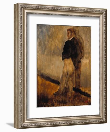 Portrait of a Man Standing with His Hands in His Pockets, 1868-1869-Edgar Degas-Framed Giclee Print