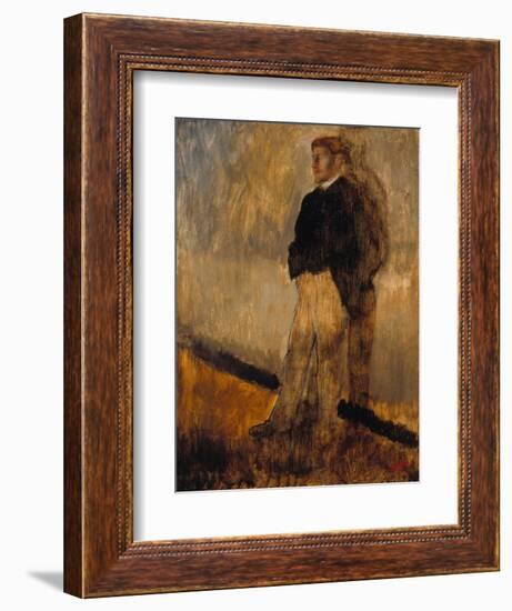 Portrait of a Man Standing with His Hands in His Pockets, 1868-1869-Edgar Degas-Framed Giclee Print