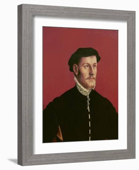 Portrait of a Man, Traditionally Identified as Sir Thomas More (1478-1535) (Oil on Canvas)-Hans Holbein the Younger-Framed Giclee Print