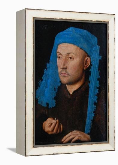 Portrait of a Man with a Blue Chaperon (Man with Rin)-Jan van Eyck-Framed Premier Image Canvas