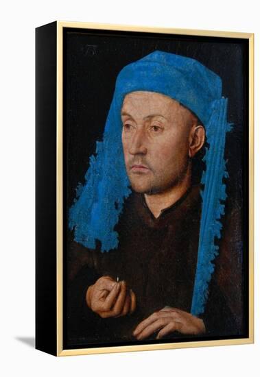 Portrait of a Man with a Blue Chaperon (Man with Rin)-Jan van Eyck-Framed Premier Image Canvas