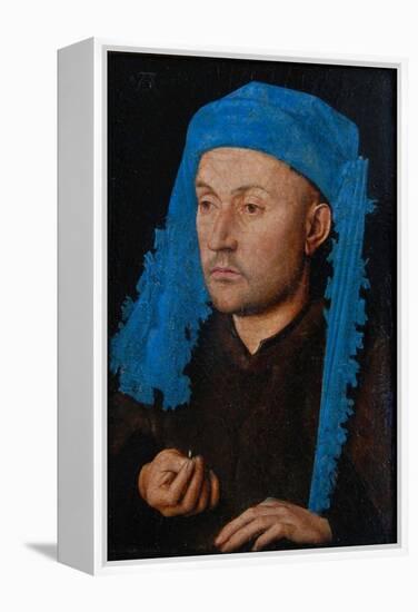 Portrait of a Man with a Blue Chaperon (Man with Rin)-Jan van Eyck-Framed Premier Image Canvas